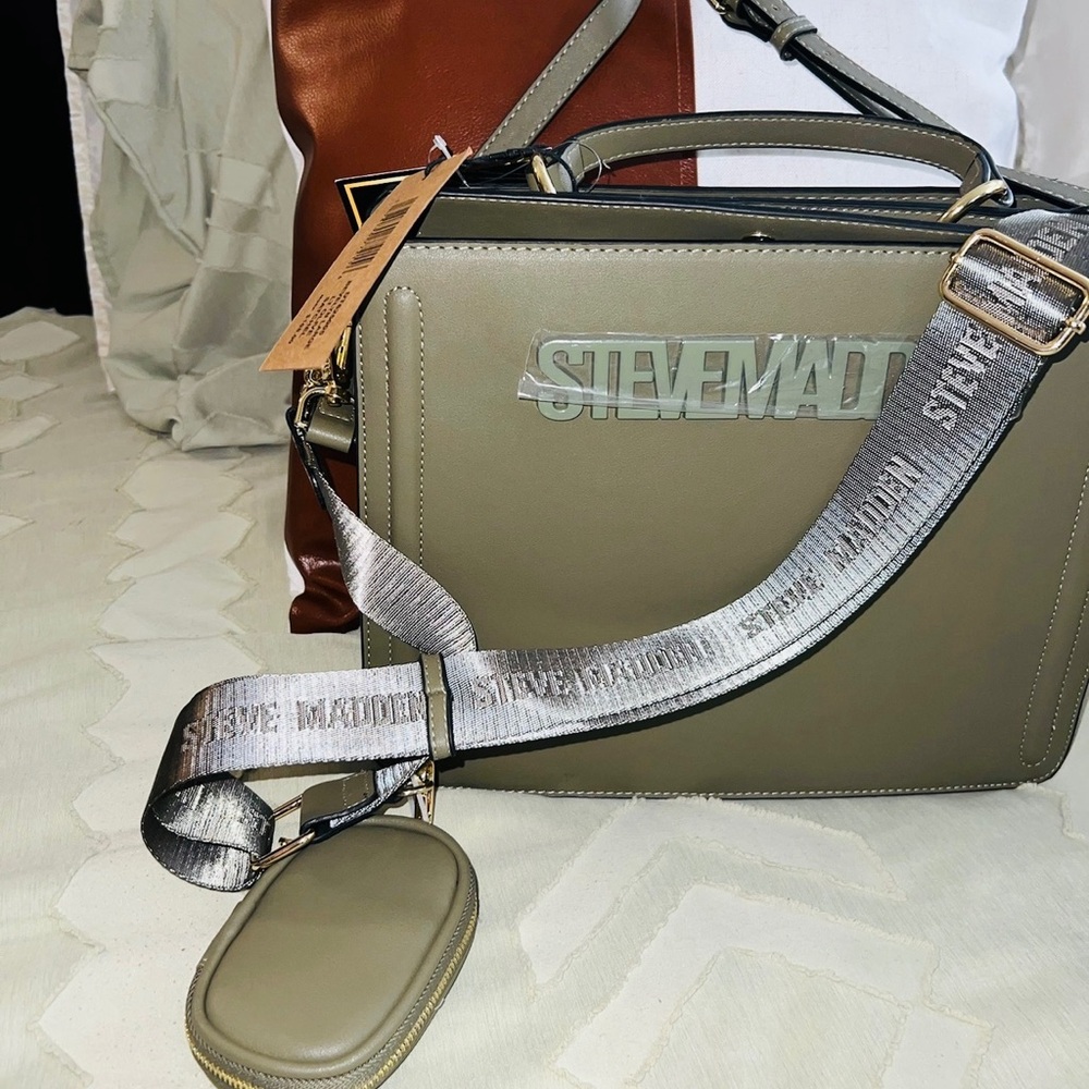 NWTs: SPECIAL EDITION- Steve Madden Sage Green Crossbody with Gold/Silver Accent